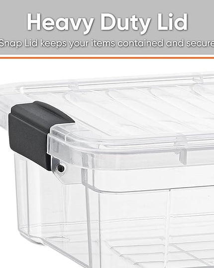 Superio Storage Bins with Lids- 6 Pack, 21 Qt Clear Boxes for Organizing, Stackable Plastic Containers- BPA Free, Non-Toxic, Odor Free, Organizer for Home, Office, Dorm