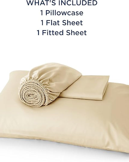 Bedsure Cooling Sheets Twin, Rayon Derived from Bamboo, Breathable & Soft Twin Sheets Set, Deep Pocket Up to 16 Inches, Hotel Luxury Silky Bedding for Hot Sleepers, Alabaster Gleam