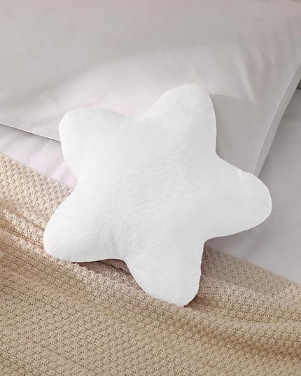 Small Star Throw Pillows for Bed, Decorative Throw Pillows for Couch Livingroom,15" White Pillows Aesthetic Cute Floor Pillow with Soft Plush for Sofa Bedroom Kids Xmas Gift (White)