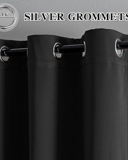Custom Curtains for Living Room 1 Panel, Blackout Curtains Thermal Insulated, Grommet Light Blocking Drapes for Bedroom Windows Luxury Decor(Custom Size,Dark Grey