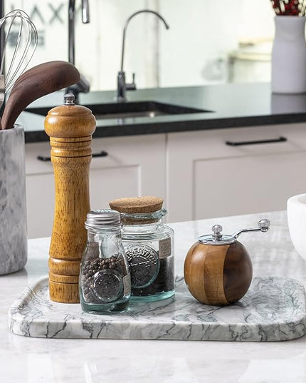 Vanity Tray, Marble Bathroom Tray Countertop, Decorative Dresser Organizer, Green Stone for Perfume Jewelry Holder Storage for Kitchen Sink(Light Green)