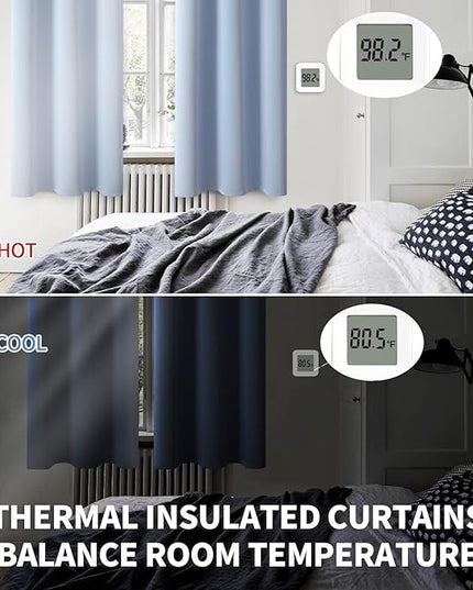 BGment Blackout Curtains for Living Room - Grommet Thermal Insulated Room Darkening Curtains for Bedroom, 2 Panels of 42 x 84 Inch, Spa Blue