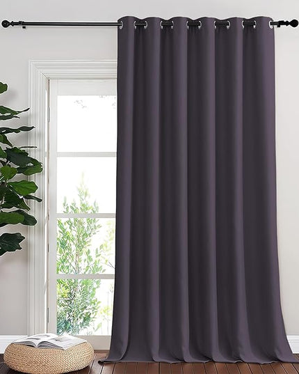 NICETOWN Blackout Curtains - Privacy Thermal Efficiency Backdrop Curtains for Bedroom Room Divider Living Room Patio Sliding Glass Door, Wide 80 x Long 144 inch, Greyish Purple, 1 Panel