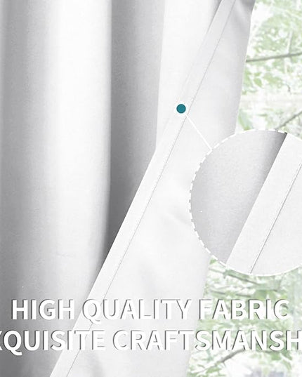 BGment Room Darkening Curtains for Bedroom - Grommet Thermal Insulated Window Treatments Light Blocking Curtains for Living Room, Set of 2 Panels, Each 55 x 69 Inch, Pure White
