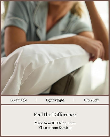 Cozy Earth Standard Pillowcases Set of 2 - Made of 100% Viscose from Bamboo, Ultra-Soft & Luxury, Woven from Naturally Breathable & Lightweight Fabric - Charcoal