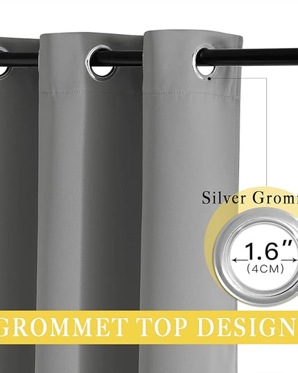 NICETOWN Extra Wide Sliding Door Curtains, Thermal Insulated Blackout Patio Curtain for Sliding Glass/French Door (Silver Grey, W80 x L84)