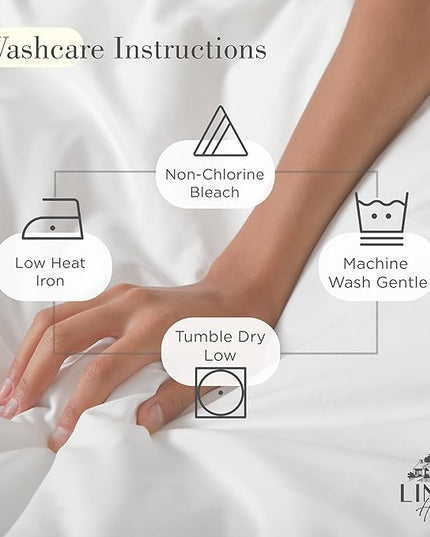 Linen Home 100% Cotton Percale Triple Pleat Hem Pillowcases King Size, White, 2 Pieces of Pillow Case, Crisp and Cool Strong Bed Linen, 20 inches X 40 inches