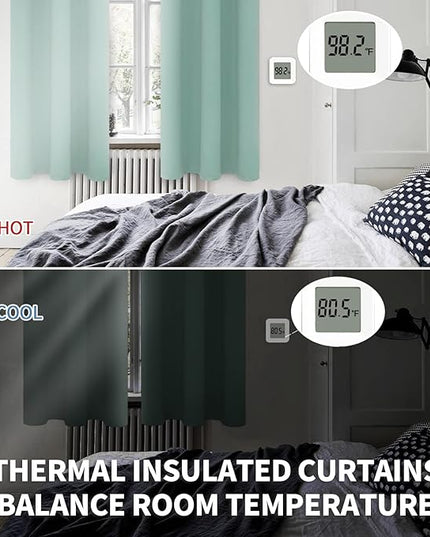 BGment Blackout Curtains - Grommet Thermal Insulated Room Darkening Bedroom and Living Room Curtains, Set of 2 Panels (52 x 54 Inch, Frosty Green)