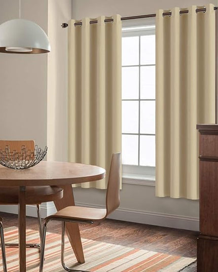 Yakamok Blackout Curtains Room Darkening Thermal Insulated Grommet top Window Curtains for Living Room, 52 x 72Inch, Beige, Set of 2