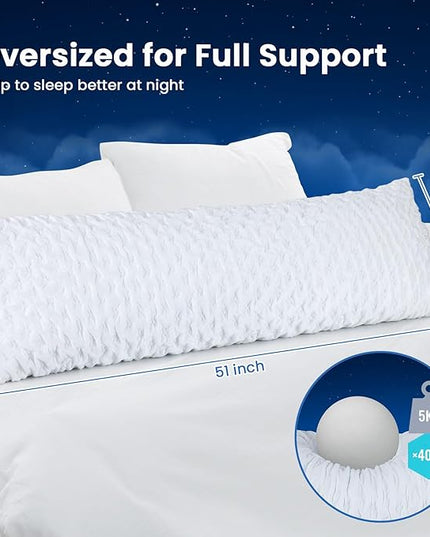 Body Pillow for Side Sleeper with Neck and Shoulder Pain,Adjustable Shredded Memory Foam Pillows, Cooling Pillow for hot Sleepers with Washable Cover, Bed Pillows for Adults, Original White