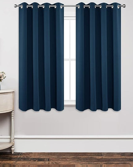 Joydeco Blackout Curtains 63 Inch Length 2 Panels Set, Thermal Insulated Long Drapes 2 Burg, Room Darkening Grommet Curtains for Living Room Bedroom Window