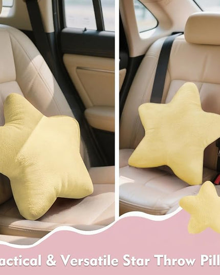 Small Star Throw Pillows for Bed, Decorative Throw Pillows for Couch Livingroom,15" Yellow Pillows Aesthetic Cute Floor Pillow with Soft Plush for Sofa Bedroom Kids Xmas Gift (Yellow)