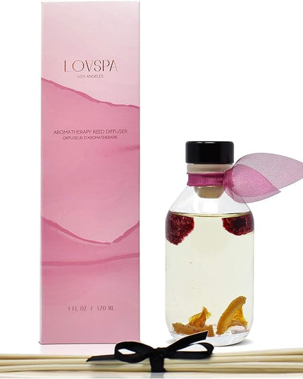 LOVSPA Reed Diffuser Set, Hawaiian Breeze Scented Oil Diffuser with Sticks, Home Fragrance Accessories for Bathroom Shelf Decor, Aroma Diffusers for Home or Office Desk, USA Made