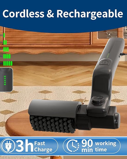 2025 Electric Grill Brush Rechargeable, 3 Powerful Speed BBQ Grill Brush for Outdoor Grill, 180° Adjustable, Stainless Steel Rotary Brush Head, Automatic Grill Cleaning Brush for Camping Outdoor Grill