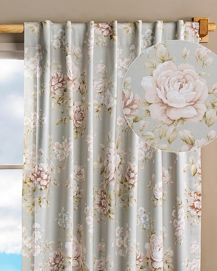 Maison d' Hermine Curtains for Living Room 100% Cotton 108 inch Length One Panel Light Filtering Curtains for Bedroom Windows with Rod and Loop Pockets Drapes (Newburry Pewter, 50" W x 108" L)
