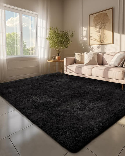 Ophanie 6x9 Black Rugs for Living Room, LargeFluffy Shag Fuzzy Plush Soft Living Room Area Rugs, Floor Shaggy Carpets for Bedroom, Carpet for Kids Boys Girls Dorm Nursery Home Decor Aesthetic