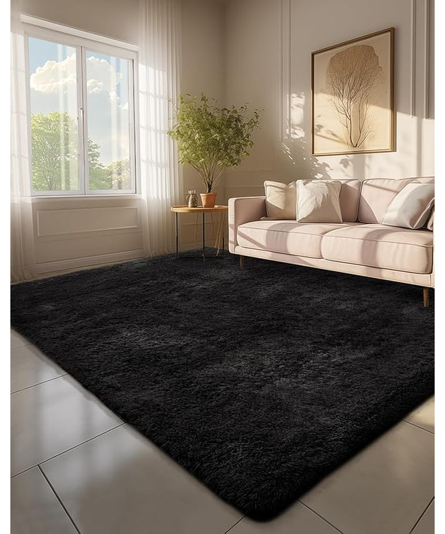Ophanie 6x9 Black Rugs for Living Room, LargeFluffy Shag Fuzzy Plush Soft Living Room Area Rugs, Floor Shaggy Carpets for Bedroom, Carpet for Kids Boys Girls Dorm Nursery Home Decor Aesthetic