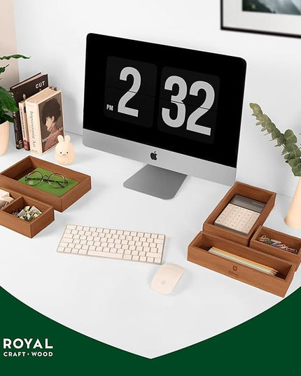 ROYAL CRAFT WOOD Premium Carbonized Bamboo Sticky Note Holder – Elegant & Durable Post-It Note Dispenser for Office Desk Organization