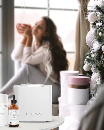 Levona Scent Christmas Essential Oils for Diffuser: Holiday Fir Essential Oil for Diffusers for Home - Essential Oils with Notes of Sandalwood & Amber Oil - Winter Fir and Balsam Fragrance - 120Ml