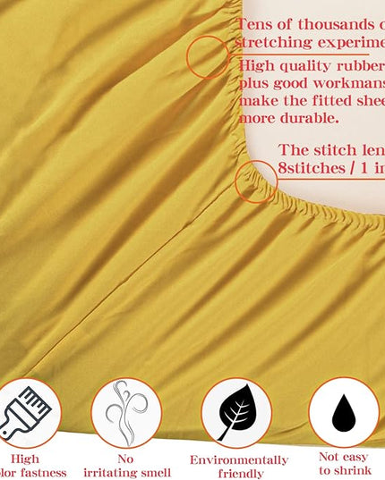 NTBAY Toddler Bedding Set - 4 Piece Soft and Breathable Crib Bedding Set for Boys and Girls, Includes Quilted Comforter, Fitted Sheet, Flat Top Sheet and Envelope Pillowcase, Yellow