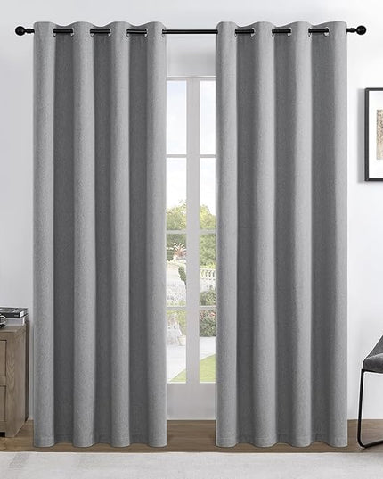 Joydeco Custom 100% Blackout Curtains 1 Panel, Grommet Thermal Insulated Curtains& Drapes, Room Darkening Drapes for Bedroom Living Room Window (Custom Size, Light Grey)