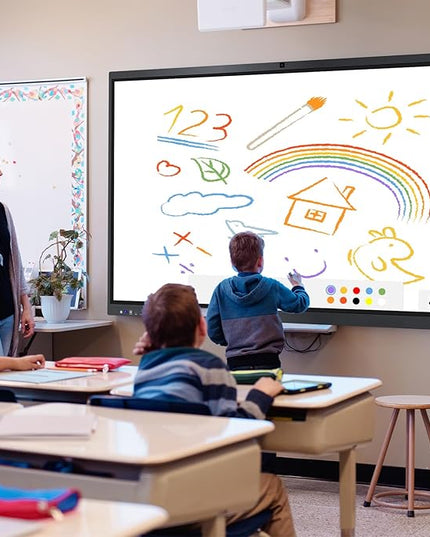 Smart Board,65" Smart Board for Classroom Office Home, 4K UHD Touch Screen Open Dual System Smart Whiteboard,Digital whiteboard with 48MP HD Camera(Board+Wall Mount Included)
