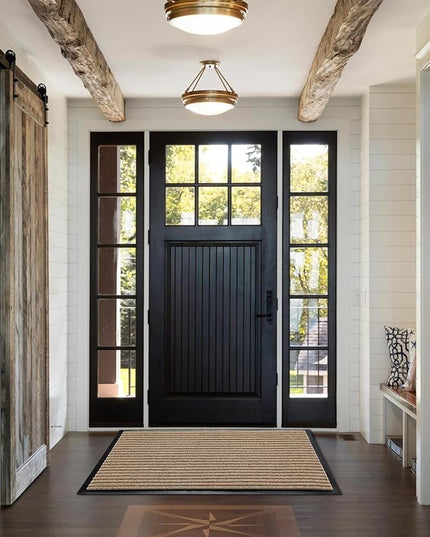 Yimobra Front Door Mat Outdoor Indoor Entrance, 100% Waterproof All-Season All Weather Doormat, Welcome Matt Outside Entry, Non Slip, Low Profile, Heavy Duty Patio Porch Floor Mats,47 x 32,Khaki