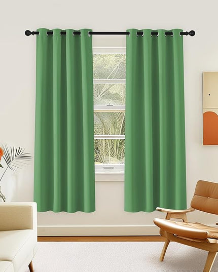 NICETOWN Room Darkening Curtain for Living Room - Energy Saving Thermal Insulated Grommet Room Darkening Curtain/Drape for Bedroom (1 Panel, 46 by 72, Froest Green)