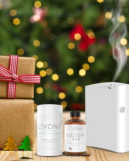 Levona Scent Essential Oil - Fresh Aroma for Home, Office, Hotel & Spa, Perfect in Humidifiers and Diffusers, Luxury Fragrance, with Sandalwood, Amber, Winter Fir Notes - 500ml/ 17 fl oz, Holiday Fir