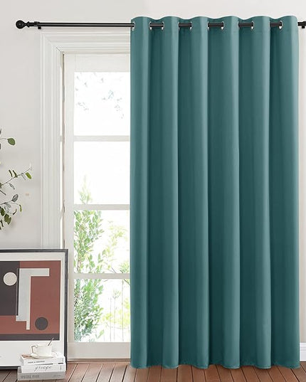 NICETOWN Blackout Room Darkening Window Curtain - Thermal Insulated Solid Grommet Blackout Curtain/Drape for Living Room (Sea Teal, Single Panel, 80 by 84-inch)