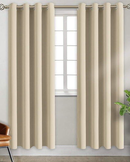 BGment Room Darkening Curtains for Bedroom - Grommet Thermal Insulated Window Treatments Light Blocking Curtains for Living Room, Set of 2 Panels, Each 46 x 84 Inch, Beige