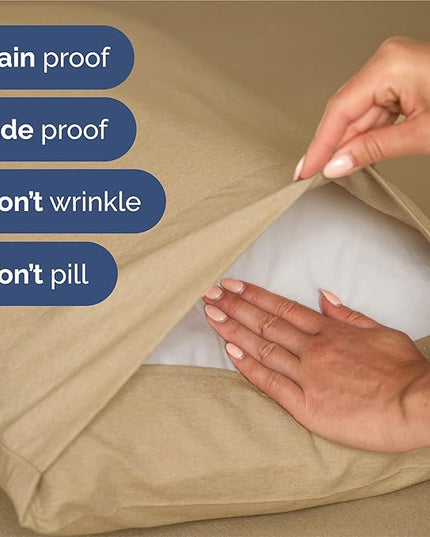 Split King Size 5 Piece Sheet Set - Comfy Breathable & Cooling Bed Sheets Set - Hotel Luxury Bedding for Women, Men, Kids, Teens, Boys & Girls - Deep Pockets & Wrinkle Free - Tan (Heathered Sheets)