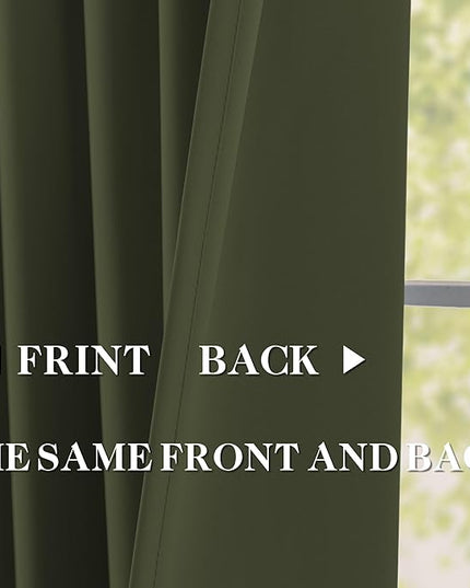 DONREN Olive Green Pinch Pleated Blackout Curtains with Hooks - 78 inch Length Room Darkening Thermal Insulated Window Curtain Drapes for Living Room Bedroom Set of 2 Panels 40" Wx78 L