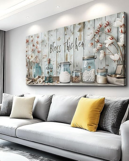 ERQINHUA Large Wall Decor Canvas Painting Wall Art For Living Room Dining Room Decoration Kitchen And Dining Room Painting Artwork Print Picture For Office Bedroom Modern Home Decor 24x48 Inches