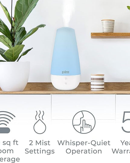 Pure Enrichment PureSpa XL 3-in-1 Cool Mist Humidifier, Essential Oil Diffuser & Mood Light - 2L Tank Provides Powerful Mist Coverage up to 350 sq ft in Bedroom, Office & Large Rooms