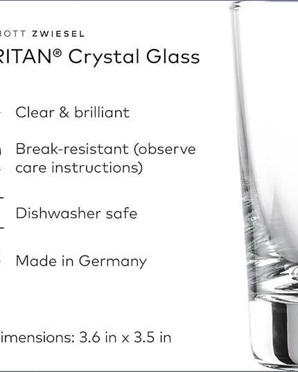 SCHOTT ZWIESEL Basic Bar Whiskey Glass (Set of 6), Tumbler for Whiskey, Dishwasher-Safe Tritan Crystal Glasses, Made in Germany (12 Ounce)