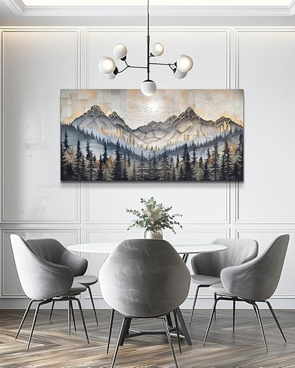 PHAOHUAXM Large Wall Art For Bedroom Wall Decor For Living Room Modern Office Dining Room Decor Abstract Ink-Wash Landscape Mountain Wall Pictures Printed Canvas Mountain Artwork Home Decor 20"X40"