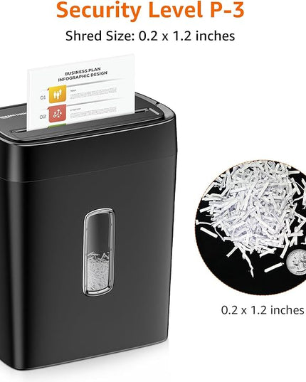 Amazon Basics Cross Cut Paper and Credit Card Shredder, 12 Sheet (New Model), Black
