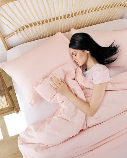 ROSGONIA California King Comforter Set Blush, 3pcs (1 Boho Light Pink Cal King Comforter & 2 Pillowcases), All Season Bedding Bedspread Blanket Quilts