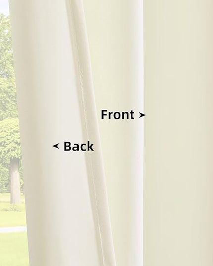 Joydeco White Velvet Curtains 120 inch Length 2 Panels, Luxury Blackout Rod Pocket Thermal Insulated Window Curtains, Super Soft Room Darkening Drapes for Living Dining Room Bedroom,W52 x L120 inches
