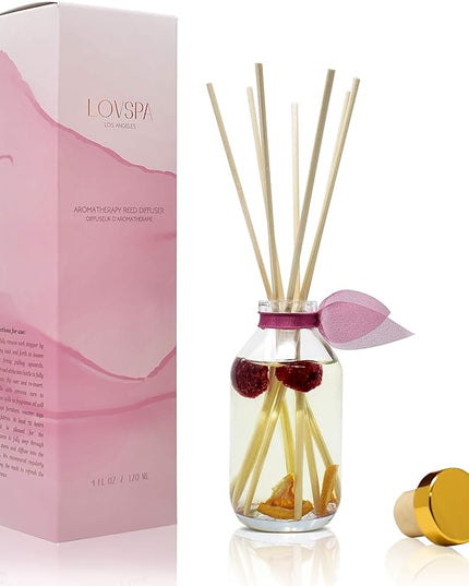 LOVSPA Reed Diffuser Set, Hawaiian Breeze Scented Oil Diffuser with Sticks, Home Fragrance Accessories for Bathroom Shelf Decor, Aroma Diffusers for Home or Office Desk, USA Made