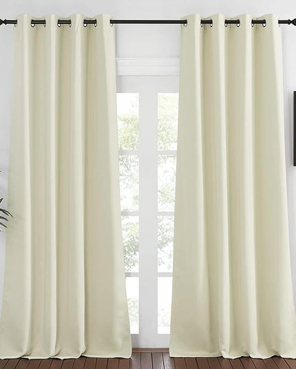 NICETOWN Bedroom Curtain Room Darkening Drapery 102 inches Length - Home Fashion Thermal Insulated Grommet Room Darkening Curtain for Living Room (Beige, 1 Panel, 52 x 102 inches)