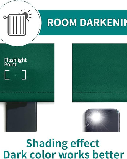 BGment Green Blackout Curtains for Bedroom - Grommet Thermal Insulated Room Darkening Window Curtains, Set of 2 Panels, Each 55 x 69 Inch