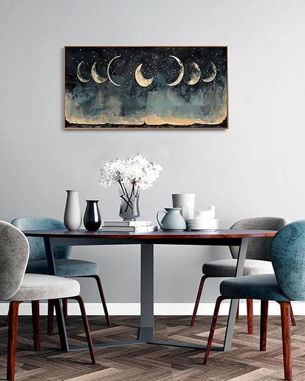 ILLBDR Framed Large Wall art Moon Wall art Nature Landscape Painting Decor Dark Academia Rustic Farmhouse Aesthetics for Bedroom Living Room Office 20"x40"