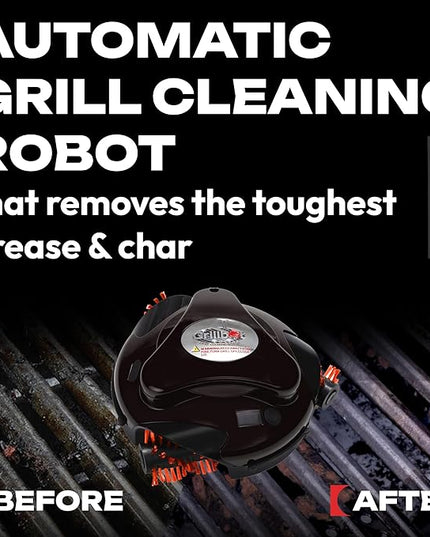 Grillbot Automatic Grill Cleaning Robot with Nylon Brushes, BBQ Grill Cleaner, Grill Brush, Grill Scraper, BBQ Accessories (Red Grillbot + Carry Case)