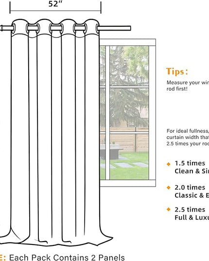 Room Darkening Curtains 84 Inch Length for Bedroom Living Room, Insulated Thermal Grommet Curtain Drapes, Blackout(60-90%,Not 100%) Window Treatment Decor, 2 Panels, 52x84, Silver Grey