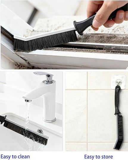 7 Pcs Hard Bristle Crevice Cleaning Brush Set - for Grout, Tight Spaces & Gap Cleaning, Deep Reach Narrow Scrubber Tools for Bathroom Tiles, Kitchen Sink, Window Tracks & Car Vents, Home Essentials