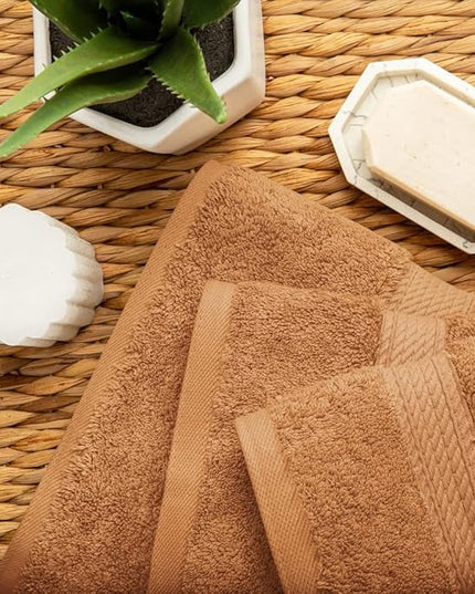 Superior Egyptian Cotton Pile 3 Piece Towel Set, Includes 1 Bath, 1 Hand, 1 Face Towel/Washcloth, Ultra Soft Luxury Towels, Thick Plush Essentials, Guest Bath, Spa, Hotel Bathroom, Rust