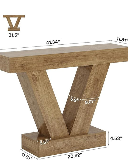 Tribesigns Narrow Console Table, Behind Couch Sofa Small Entryway Table with V-Shaped Legs, Living Room, Hallway, Foyer, Entrance, Brown