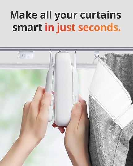 SwitchBot Automatic Curtain Opener with Remote - Bluetooth Remote Control Smart Curtain with App, Upgraded High-Performance Motor, Add SwitchBot Hub to Work with Alexa, Google Home, HomeKit (Curtain 3